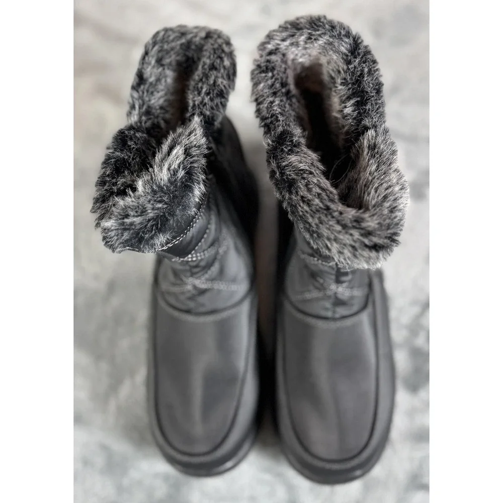 Totes Boots Womens Size 7 Fauna II Winter Snow Waterproof Faux Fur Zip Warm